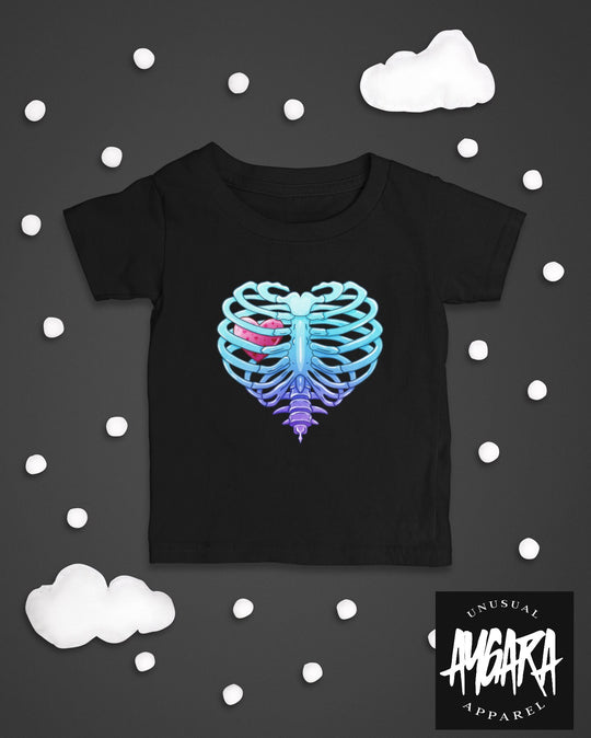 Baby-Youth "Ribcage/Heart" Black Onesie/T-Shirt