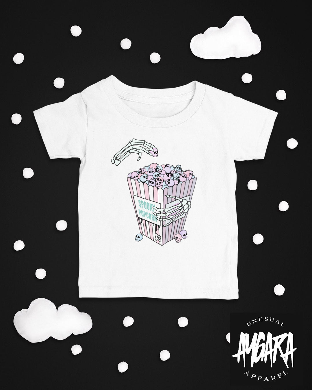 Baby-Youth "Spooky Popcorn" Black or White Onesie/T-Shirt