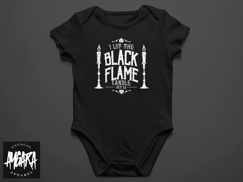 Baby-Youth Black "I Lit The Black Flame Candle" T-Shirt/Onesie
