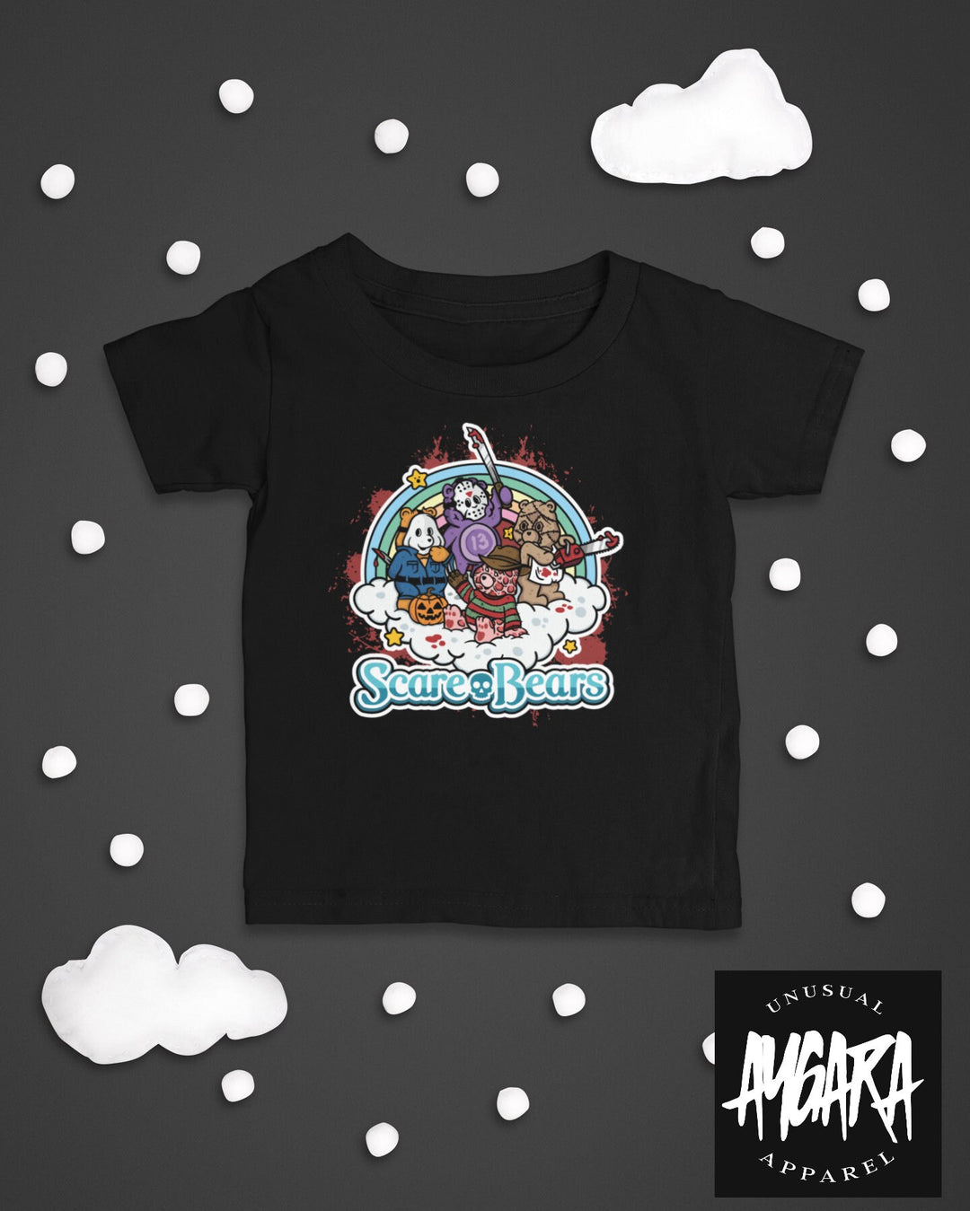 Baby-Youth "Scare Bears" Black Onesie/T-Shirt