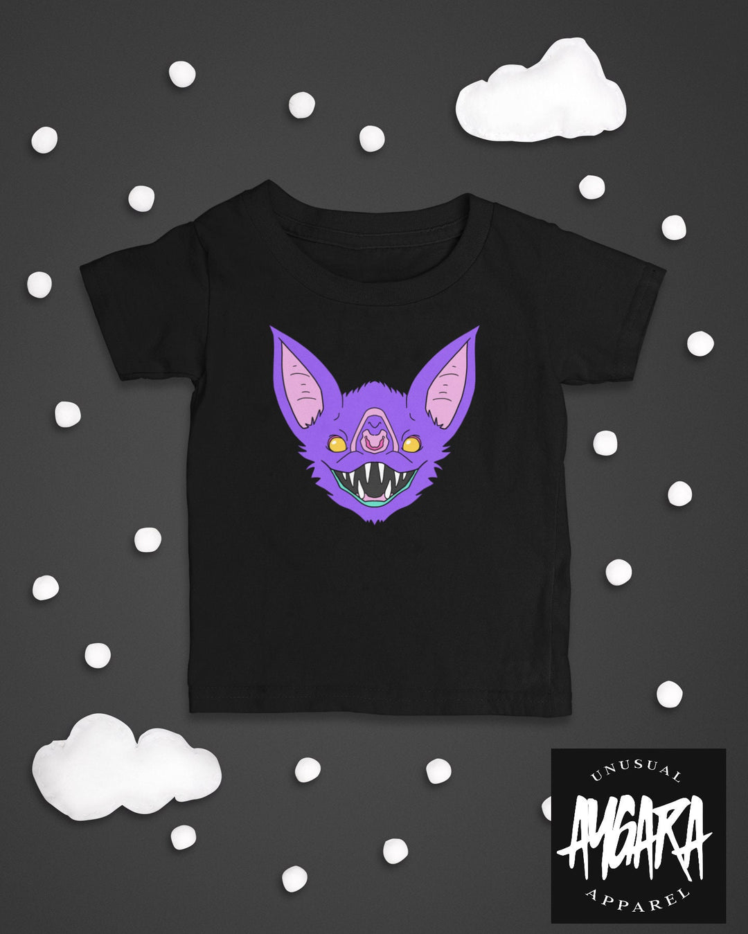 Baby-Youth "Bat" Black or White Onesie/T-Shirt