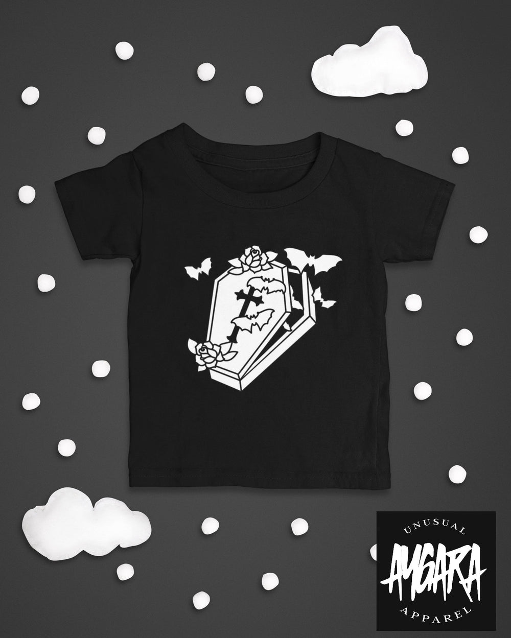 Baby-Youth "Coffin/Roses/Bats" Black Onesie/T-Shirt