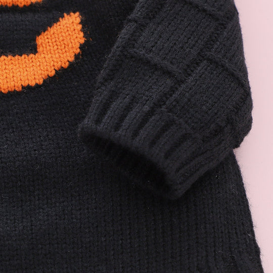 Baby Knitted Pumpkin Sweater/Onesie W/ Hood