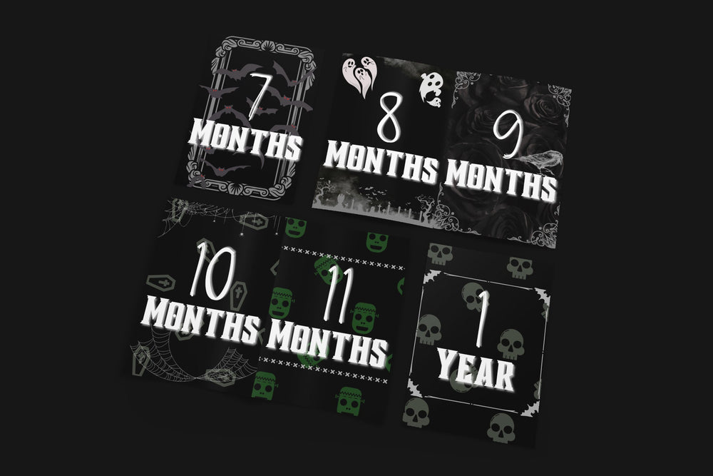 Spooky Baby Milestone Soft Touch Cards 1 Month-1 Year
