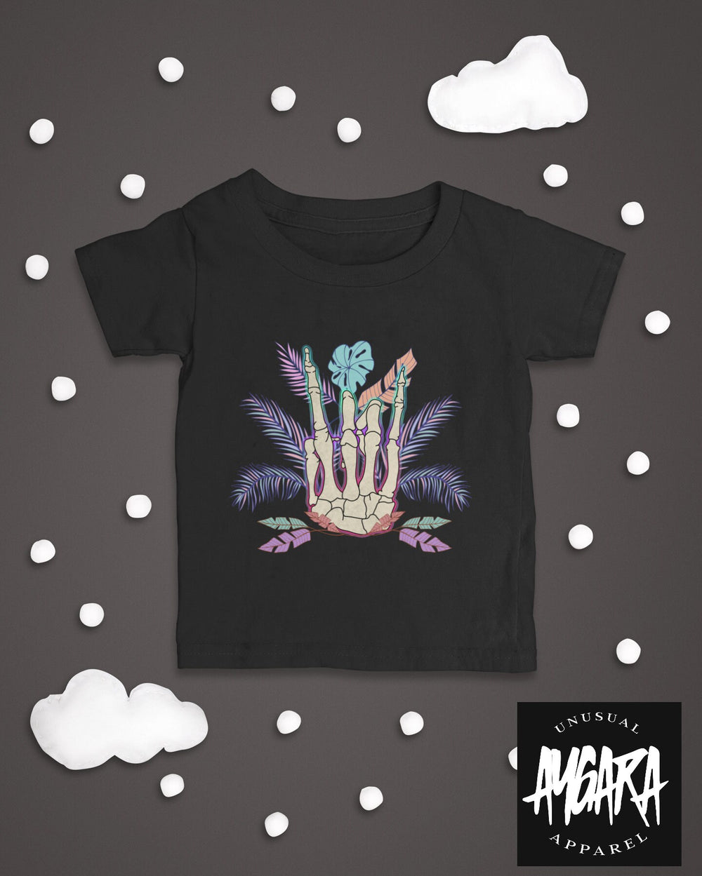 Baby-Youth Black "Skeleton Summer Vibes" Onesie/T-Shirt