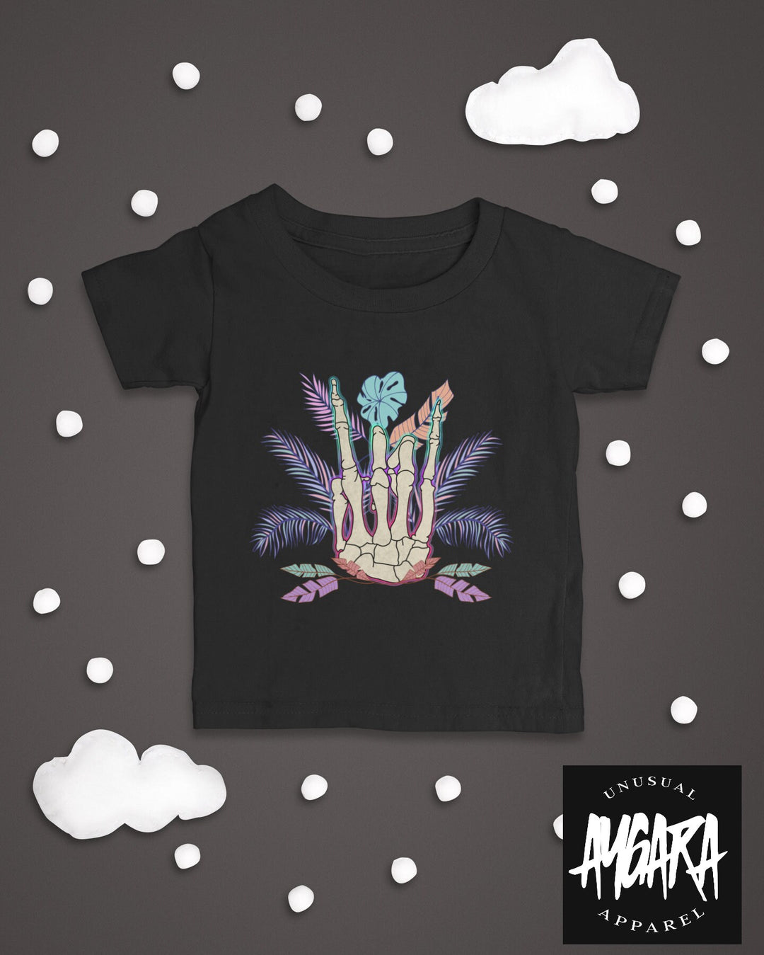 Baby-Youth Black "Skeleton Summer Vibes" Onesie/T-Shirt