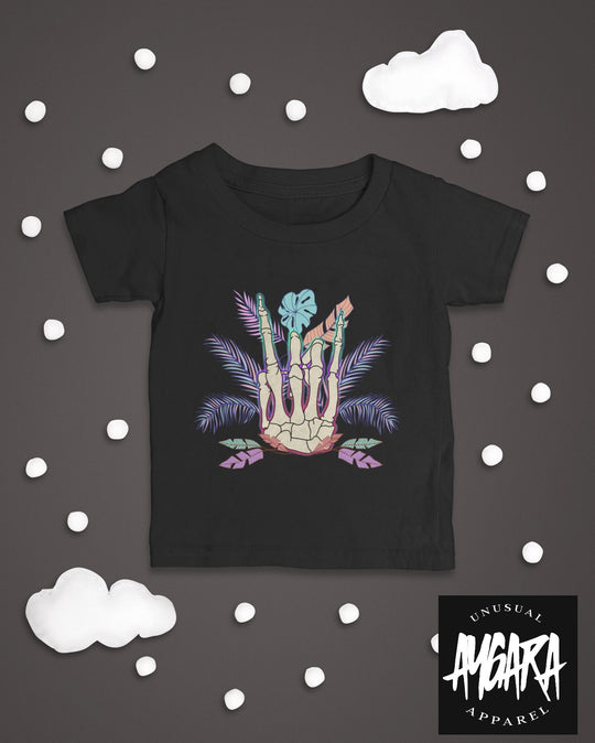 Baby-Youth Black "Skeleton Summer Vibes" Onesie/T-Shirt