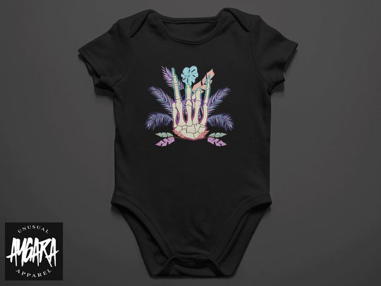 Baby-Youth Black "Skeleton Summer Vibes" Onesie/T-Shirt