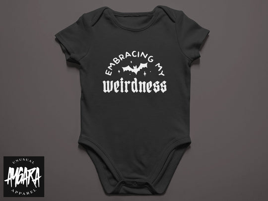 Baby-Youth Black "Embracing My Weirdness" Onesie/T-Shirt
