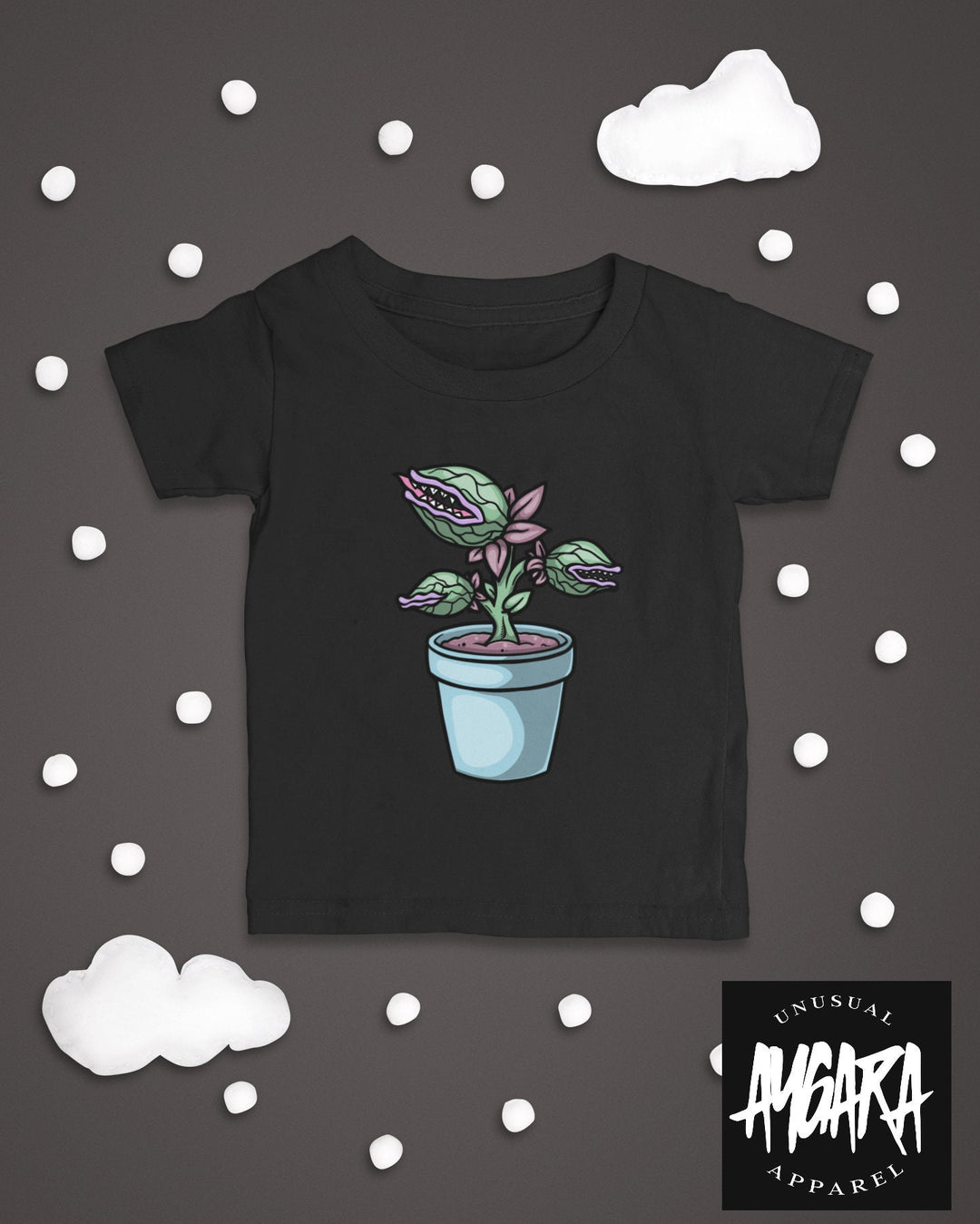 Baby-Youth Black 'Carnivorous Plant' Onesie or T-Shirt