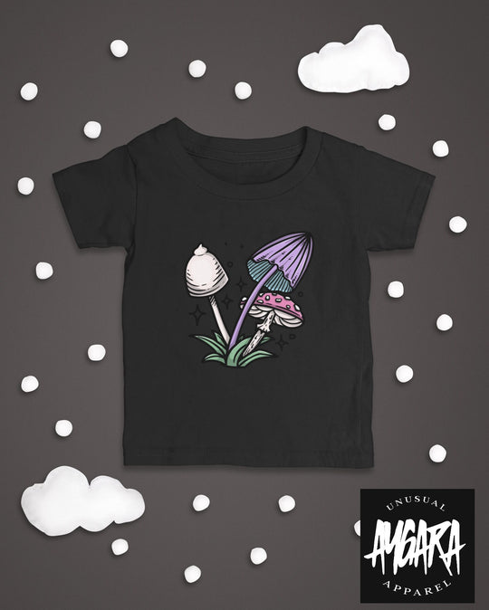 Baby-Youth Black 'Mushrooms' Onesie/T-Shirt