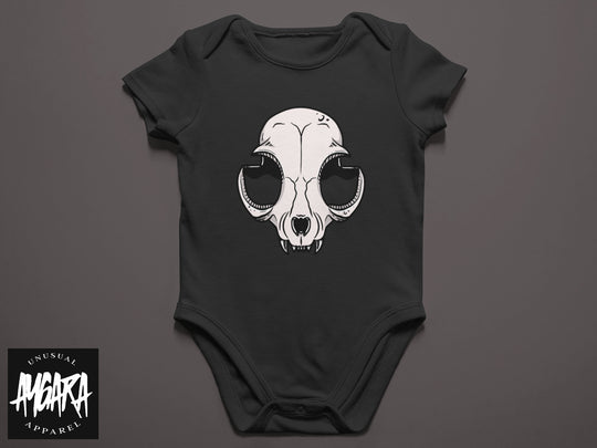 Baby-Youth Black 'Cat Skull' Onesie/T-Shirt