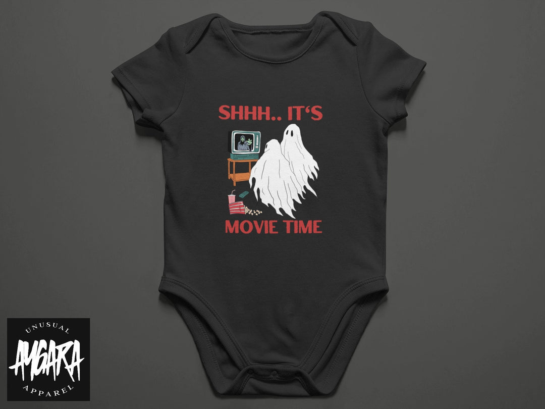 Baby-Youth "shh movie time" Black Onesie/T-Shirt