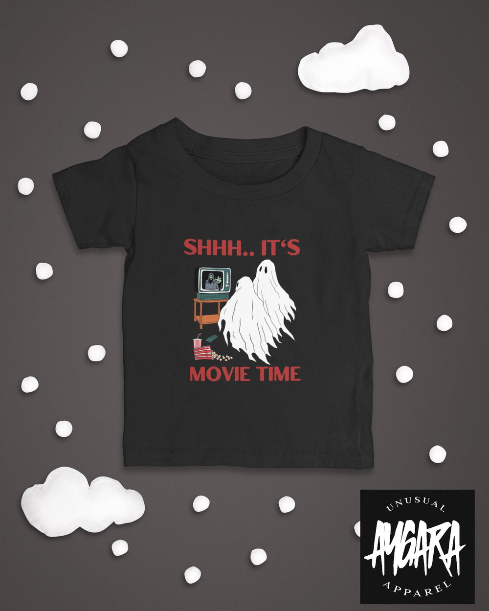 Baby-Youth "shh movie time" Black Onesie/T-Shirt