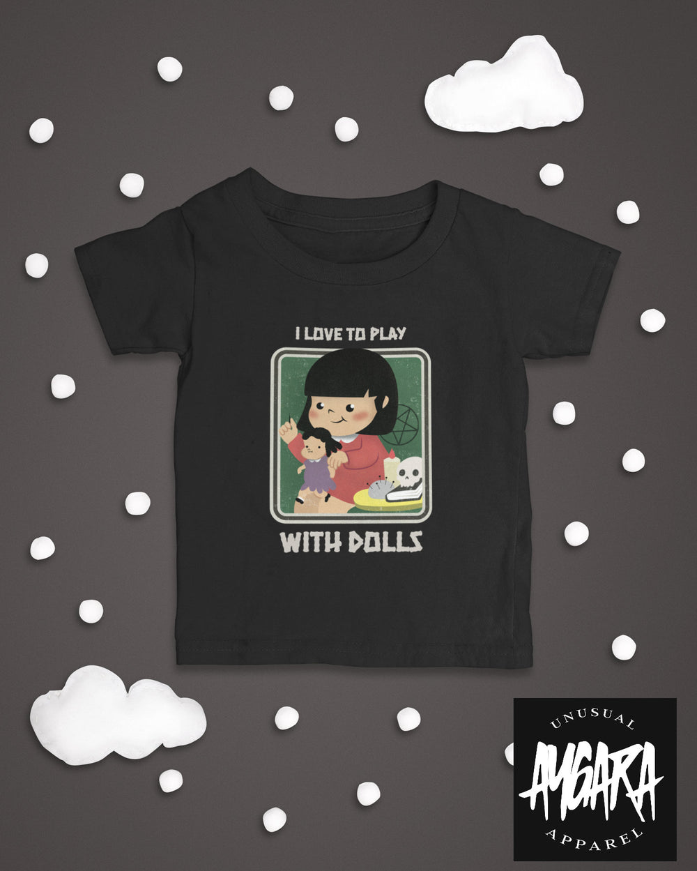 Baby-Youth "Love to Play With Dolls" Black Onesie/T-Shirt