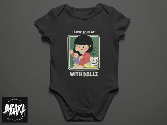 Baby-Youth "Love to Play With Dolls" Black Onesie/T-Shirt