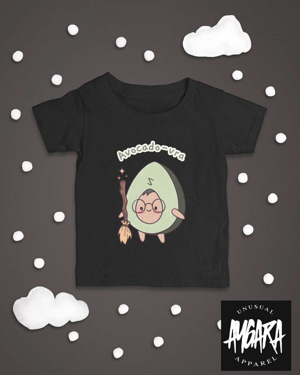 Baby-Youth "Avocado-Vra" Black Onesie/T-Shirt