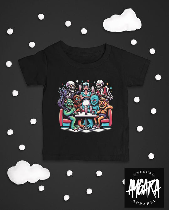 Baby-Youth "Monster Diner" Black Onesie/T-Shirt