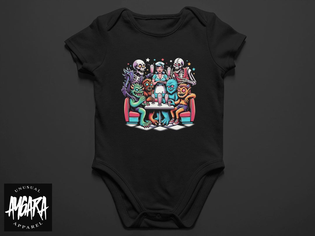 Baby-Youth "Monster Diner" Black Onesie/T-Shirt