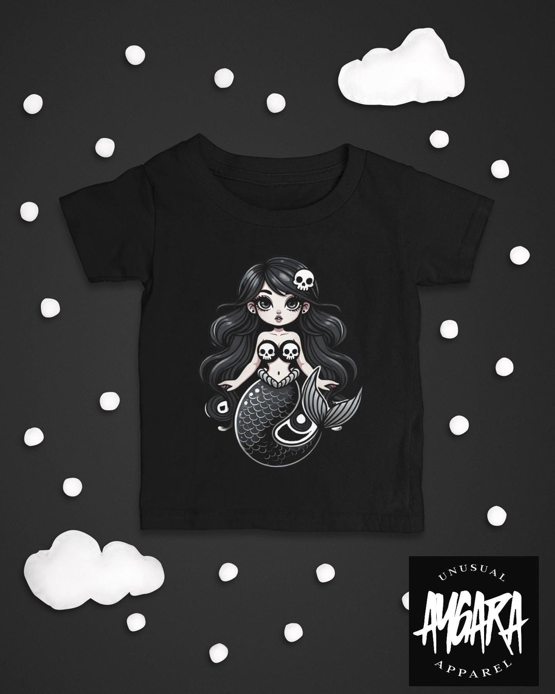 Baby-Youth "Gothic Mermaid" Black Onesie/T-Shirt