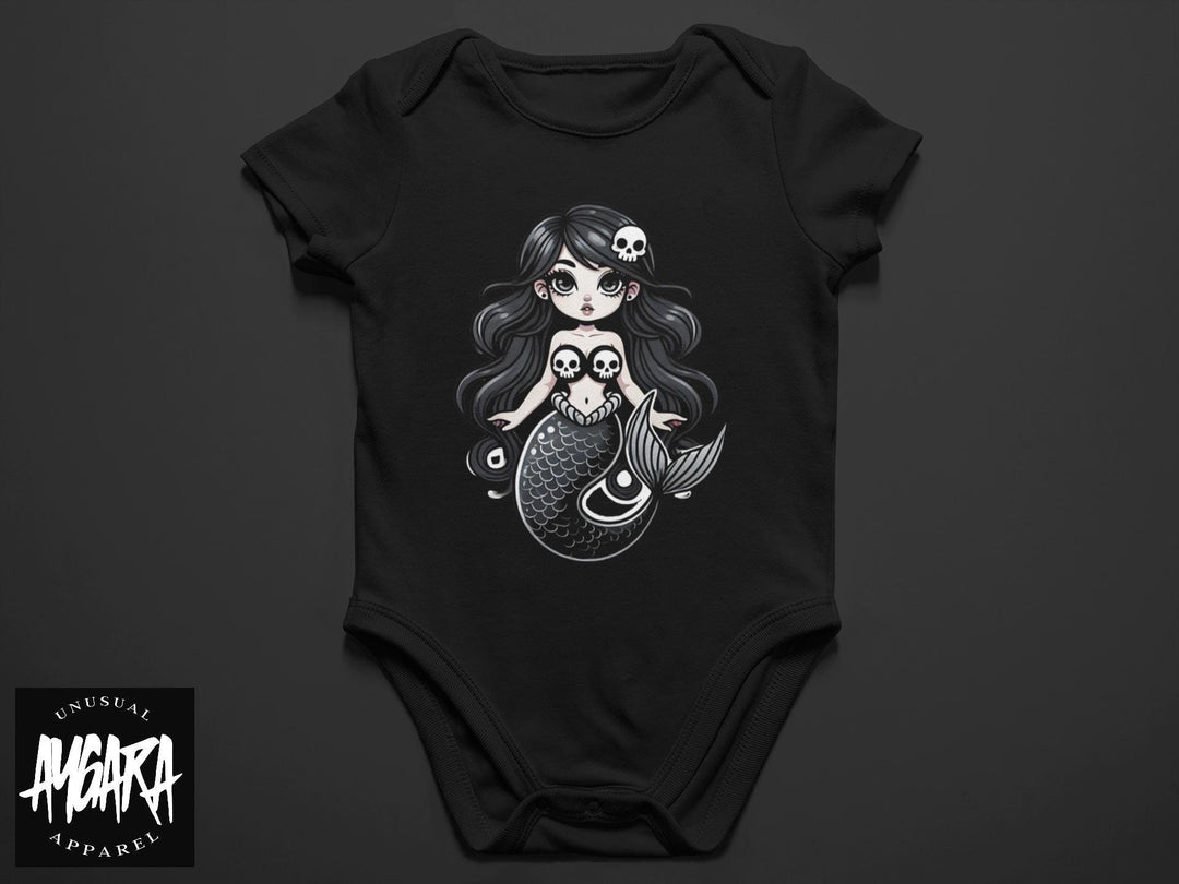 Baby-Youth "Gothic Mermaid" Black Onesie/T-Shirt
