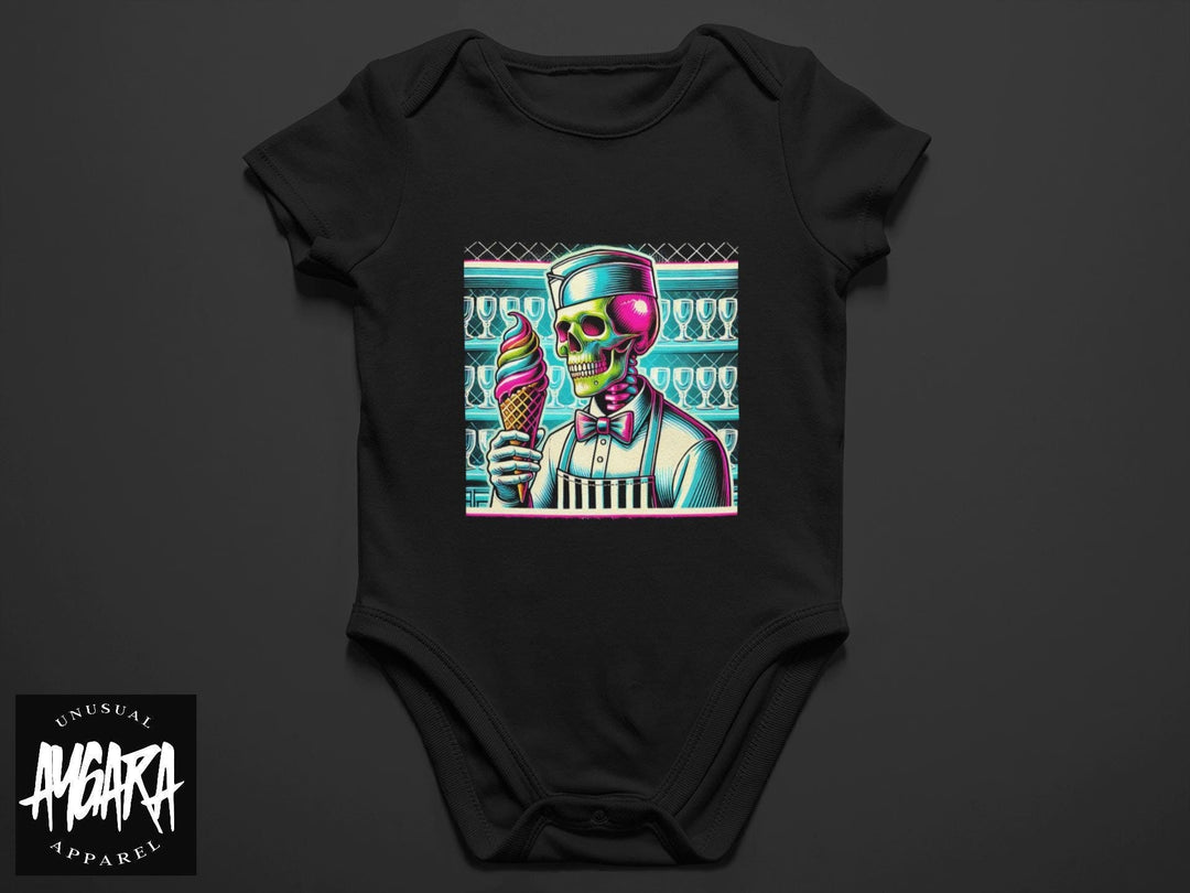 Baby-Youth "Ice Cream Man" Black Onesie/T-Shirt