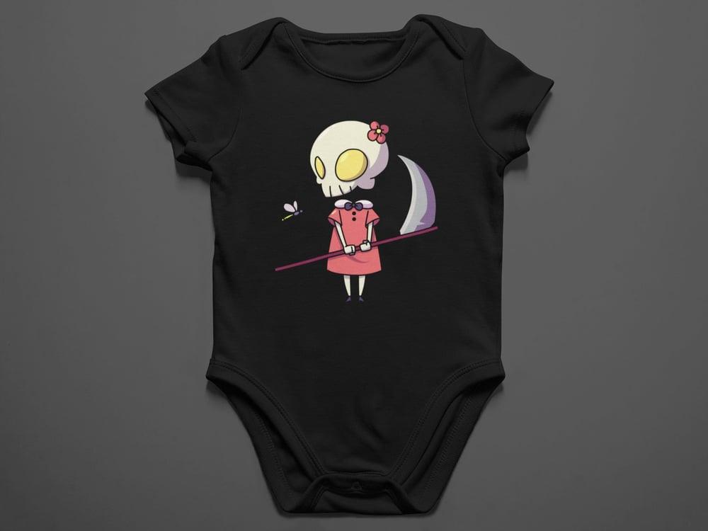 Little Reaper Skeleton Baby Black Onesie - Aygara