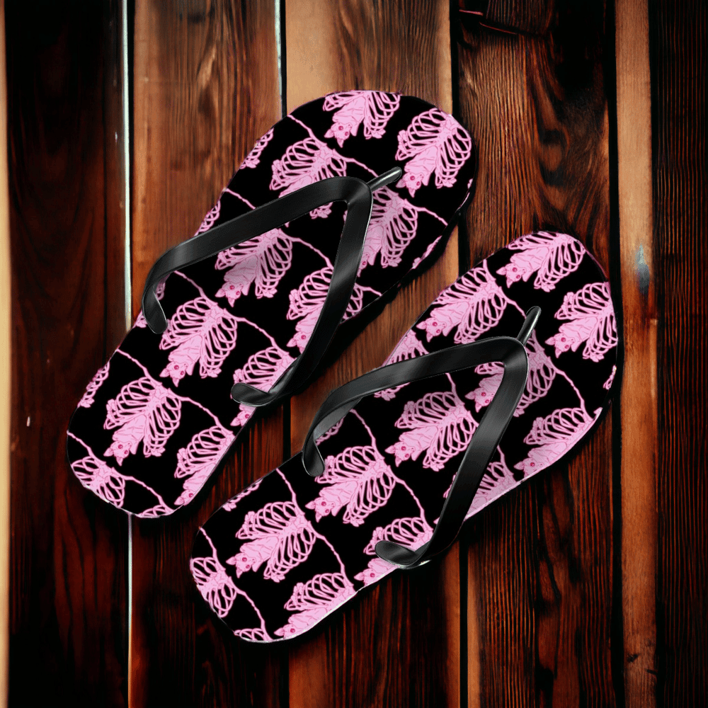 Skeleton Bat Flip Flops - Aygara