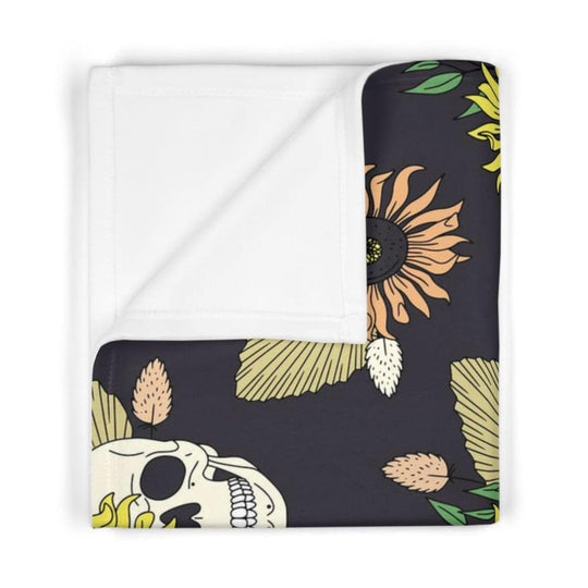 Super Soft Floral Skull Baby Blanket - Aygara