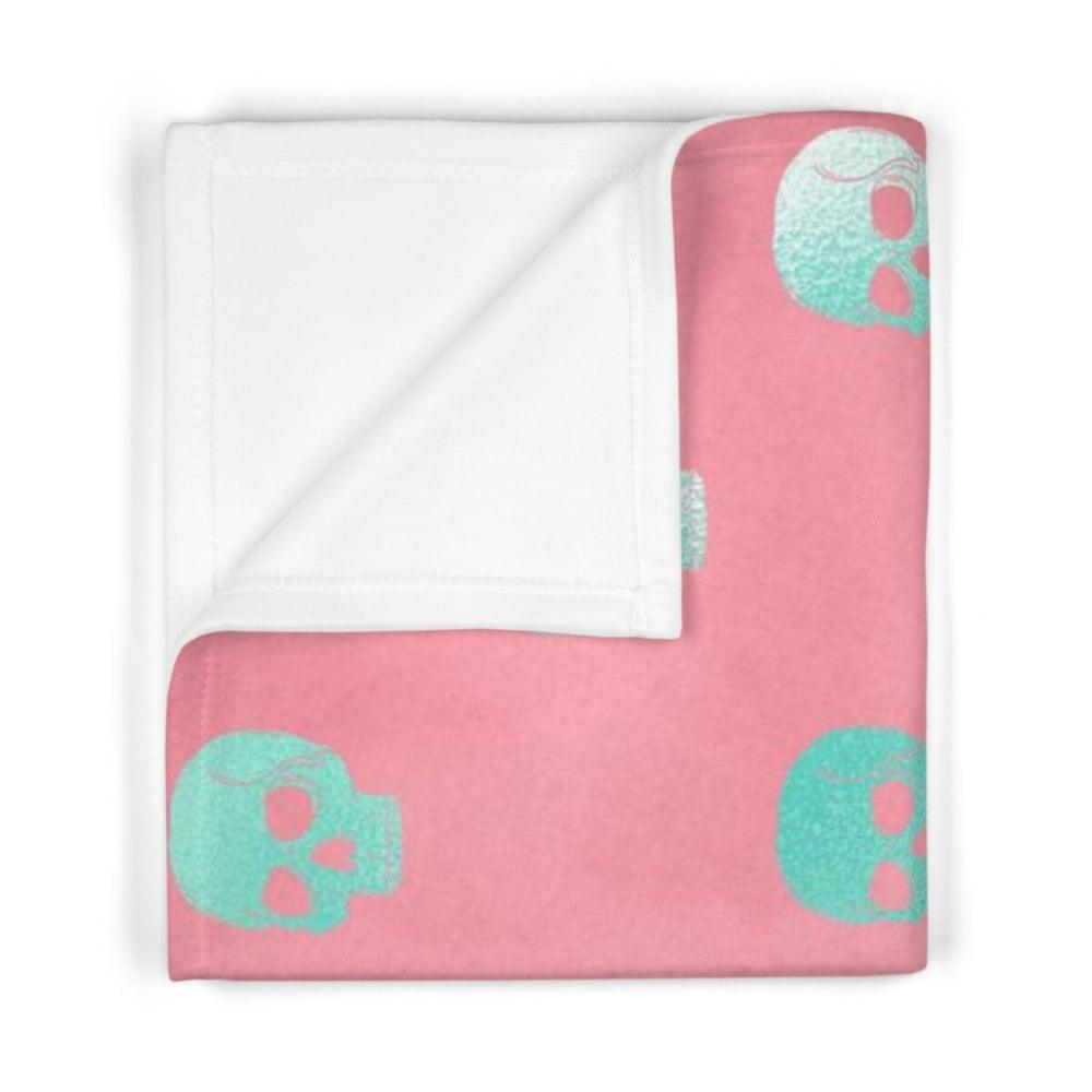 Super Soft Pink Skull Baby Blanket - Aygara