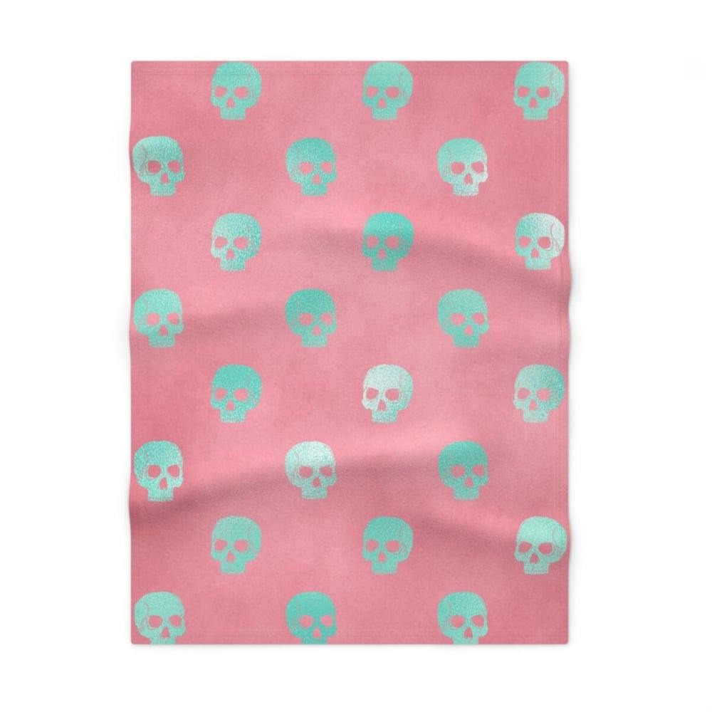 Super Soft Pink Skull Baby Blanket - Aygara