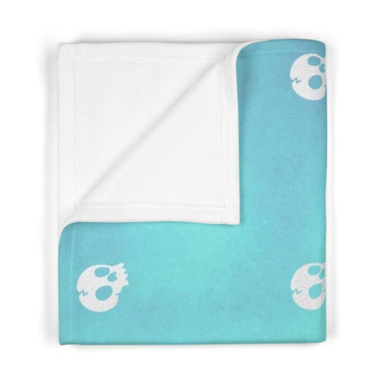 Super Soft Teal/Blue Skulls Baby Blanket - Aygara