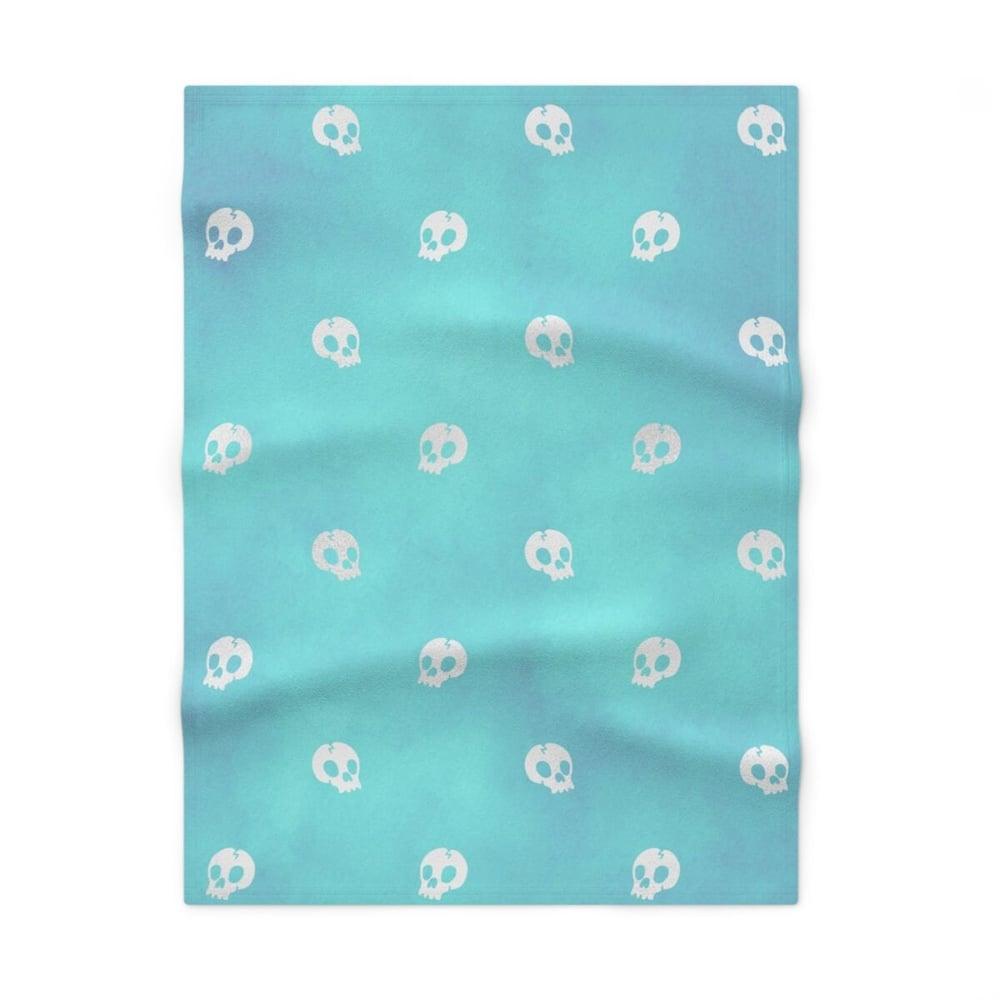 Super Soft Teal/Blue Skulls Baby Blanket - Aygara